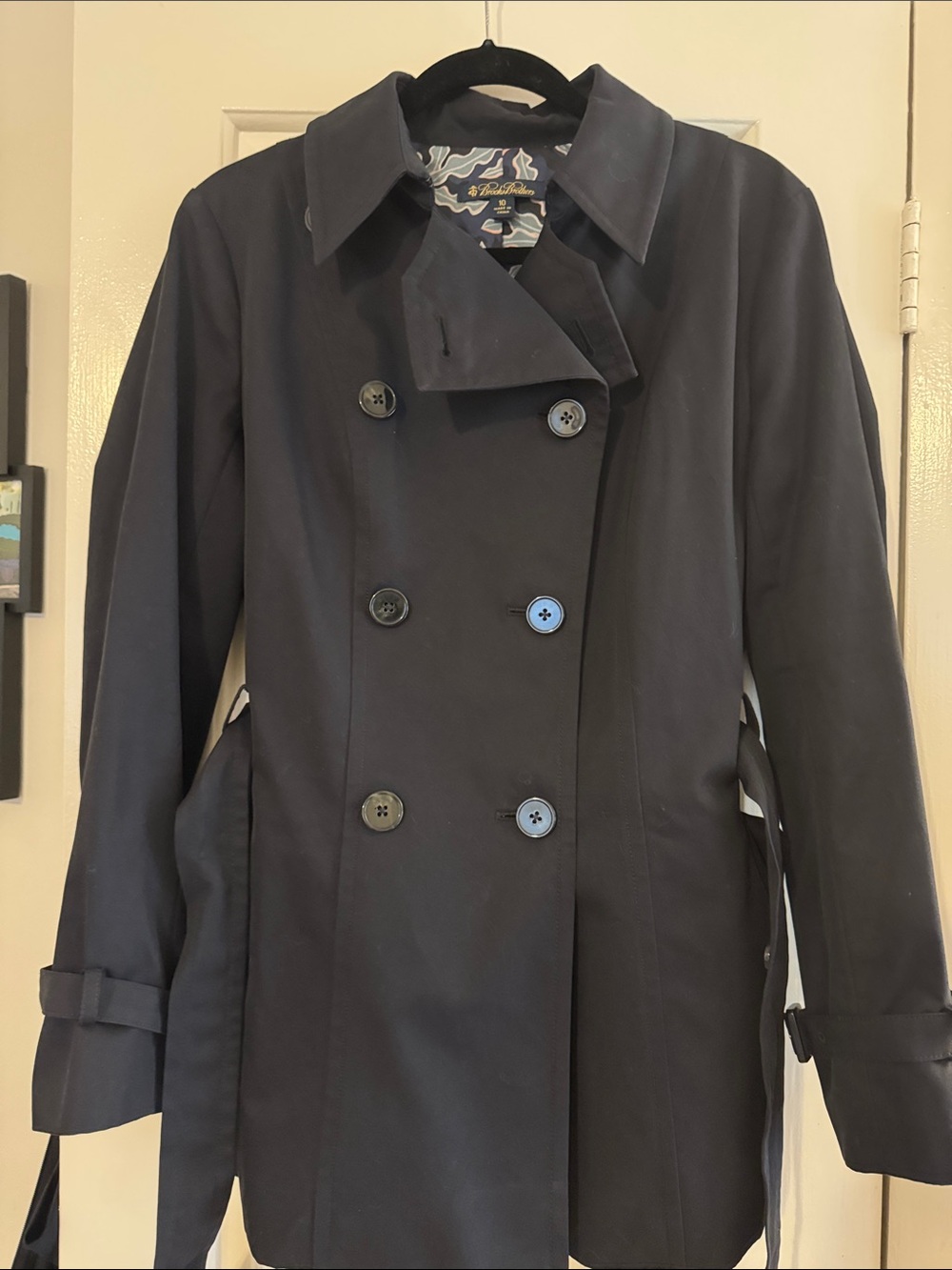 Brooks Brothers Black Double-Breasted Trench Coat